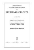 Cover: ZRG Romanistische Abteilung / ZRG Romanistische Abteilung - B&ouml;hlau