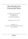 Cover: Die Matrikel der Universit&auml;t Wien - B&ouml;hlau