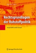 Cover: Rechtsgrundlagen der Rohstoffpolitik - Springer
