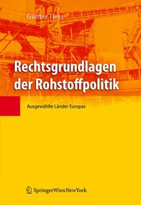 Enlarge image Cover: Rechtsgrundlagen der Rohstoffpolitik - Springer