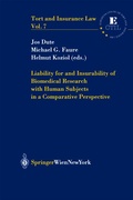 Cover: Liability for and Insurability of Biomedical Research with Human Subjects in a Comparative Perspective - Springer