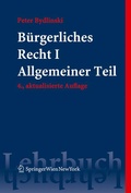 Cover: B&uuml;rgerliches Recht I. Allgemeiner Teil - Springer