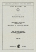 Cover: Radiation Damage. Behaviour of Insonated Metals - Springer