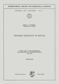 Cover: Dynamic Plasticity of Metals - Springer