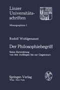 Cover: Der Philosophiebegriff - Springer