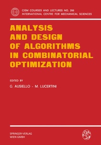 Enlarge image Cover: Analysis and Design of Algorithms in Combinatorial Optimization - Springer