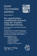 Cover: Die ganzheitlich-verstehende Betrachtung der sozialen Leistungsordnung - Springer