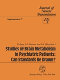 Cover: Studies of Brain Metabolism in Psychiatric Patients: Can Standards Be Drawn? - Springer