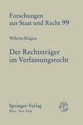 Cover: Der Rechtstr&auml;ger im Verfassungsrecht - Springer