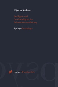 Enlarge image Cover: Intelligenz und Geschwindigkeit der Informationsverarbeitung - Springer