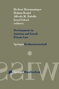 Cover: Developments in Austrian and Israeli Private Law - Springer