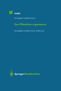 Cover: Das &Ouml;ffentliche organisieren - Springer
