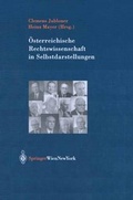 Cover: &Ouml;sterreichische Rechtswissenschaft in Selbstdarstellungen - Springer