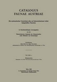 Enlarge image Cover: Mammalia - Springer