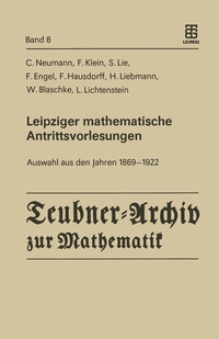 Abbildung von: Leipziger mathematische Antrittsvorlesungen - Springer