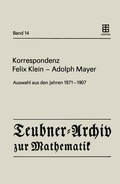 Cover: Korrespondenz Felix Klein - Adolph Mayer - Springer