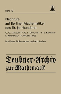 Abbildung von: Nachrufe auf Berliner Mathematiker des 19. Jahrhunderts - Springer