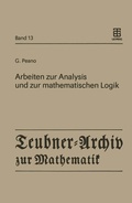 Cover: Arbeiten zur Analysis und zur mathematischen Logik - Springer