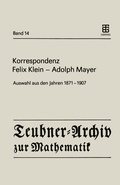 Cover: Korrespondenz Felix Klein - Adolph Mayer - Springer