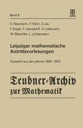 Cover: Leipziger mathematische Antrittsvorlesungen - Springer