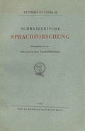 Bild: Schweizerische Sprachforschung - Peter Lang Verlag