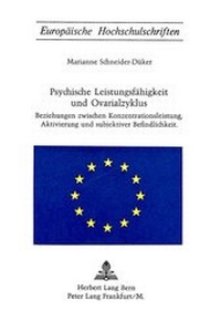 Abbildung von: Psychische Leistungsfähigkeit und Ovarialzyklus - Peter Lang Verlag