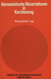 Abbildung von: Germanistische Dissertationen in Kurzfassung - Peter Lang Verlag