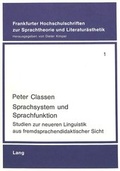 Cover: Sprachsystem und Sprachfunktion - Peter Lang Verlag