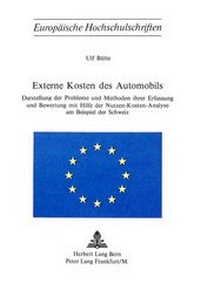 Abbildung von: Externe Kosten des Automobils - Peter Lang Verlag