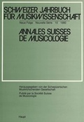 Cover: Schweizer Jahrbuch f&uuml;r Musikwissenschaft- Annales Suisses de Musicologie- Annuario Svizzero di Musicologia - Haupt Verlag