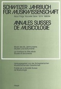 Cover: Schweizer Jahrbuch f&uuml;r Musikwissenschaft- Annales Suisses de Musicologie- Annuario Svizzero di Musicologia - Haupt Verlag