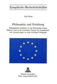 Abbildung von: Philosophie und Erziehung - Peter Lang Verlag