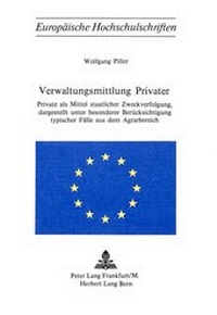 Abbildung von: Verwaltungsmittlung Privater - Peter Lang Verlag