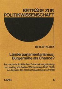 Abbildung von: Länderparlamentarismus: Bürgernähe als Chance? - Peter Lang Verlag