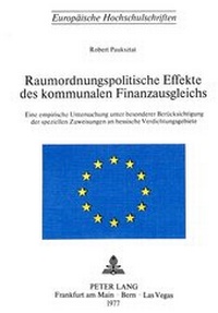 Abbildung von: Raumordnungspolitische Effekte des kommunalen Finanzausgleichs - Peter Lang Verlag