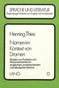 Cover: Namen im Kontext von Dramen - Peter Lang Verlag