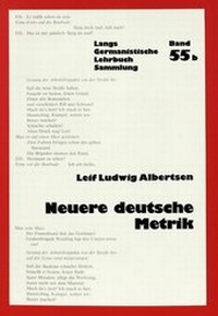 Abbildung von: Neuere deutsche Metrik - Peter Lang Verlag