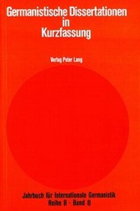 Abbildung von: Germanistische Dissertationen in Kurzfassung - Peter Lang Verlag