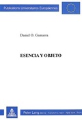 Bild: Esencia y objeto - Peter Lang Verlag