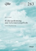 Cover: Risikoaufkl&auml;rung und Informationspflicht - Haupt Verlag