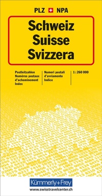 Abbildung von: Kümmerly+Frey Schweiz, Postleitzahlenkarte 1:260.000 - Hallwag Kümmerly+Frey