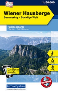 Abbildung von: Wiener Hausberge Nr. 21 Outdoorkarte Österreich 1:50 000 - Kümmerly+Frey