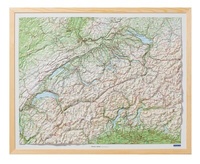 Abbildung von: Kümmerly+Frey Relief Karte Schweiz mit Natur-Holzrahmen 1:500.000 - Hallwag Kümmerly+Frey