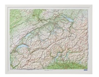 Abbildung von: Kümmerly+Frey Relief Karte Schweiz mit Holzrahmen weiss lackiert 1:500.000 - Hallwag Kümmerly+Frey