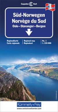 Abbildung von: Kümmerly+Frey Regional-Strassenkarte 1 Süd-Norwegen 1:335.000 - Hallwag Kümmerly+Frey