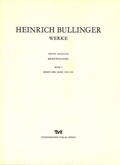 Cover: Bullinger, Heinrich: Werke - Theologischer Verlag Z&uuml;rich