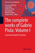 Cover: The complete works of Gabrio Piola: Volume I - Springer