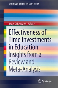 Enlarge image Cover: Effectiveness of Time Investments in Education - Springer