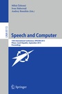 Cover: Speech and Computer - Springer