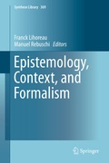Cover: Epistemology, Context, and Formalism - Springer